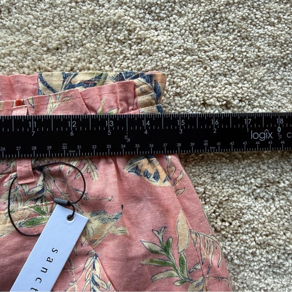 Sanctuary Linen Blend Pink Floral Paperbag Shorts NWT S - Picture 6 of 7